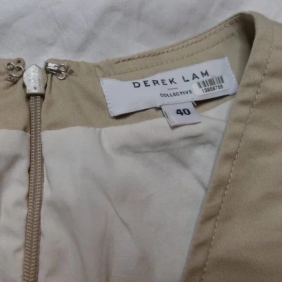 Derek Lam Rent the Runway 10 Crosby V-neck Khaki Lace Dress Women's size 6 - Picture 6 of 11